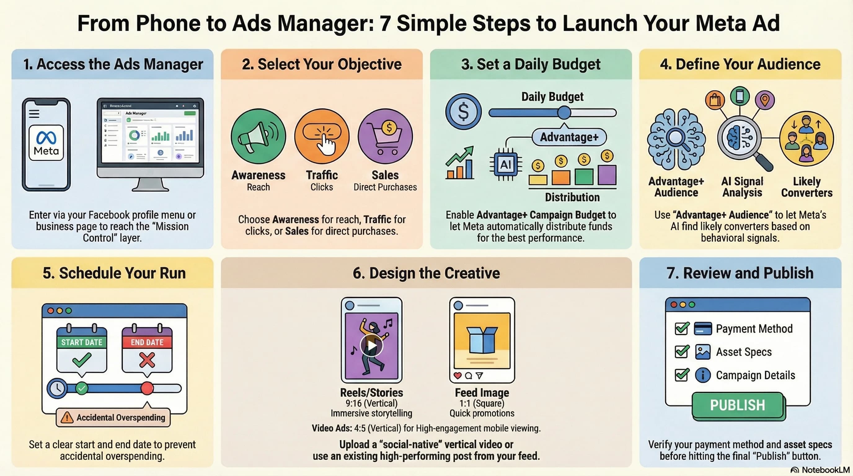 Steps to upload an ad to Facebook and Instagram