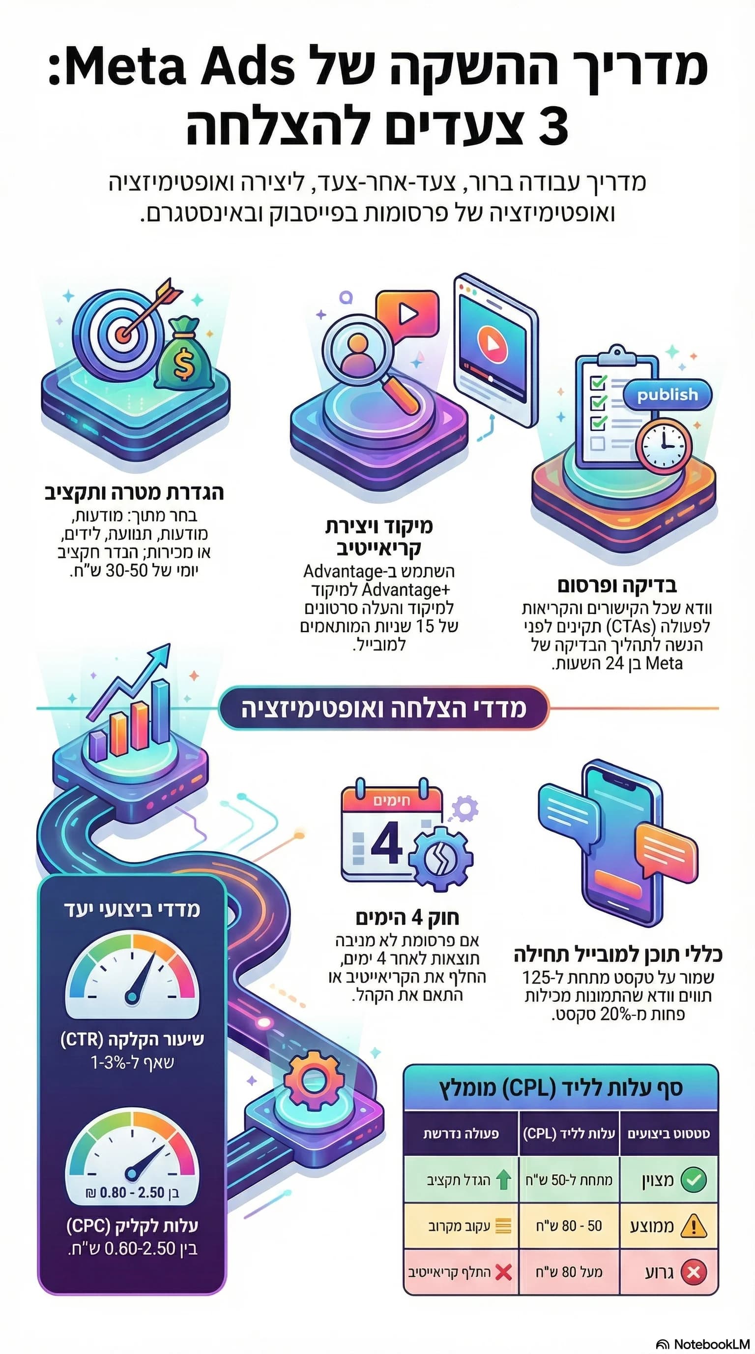 מדריך ההשקה של Meta Ads, 3 צעדים להצלחה